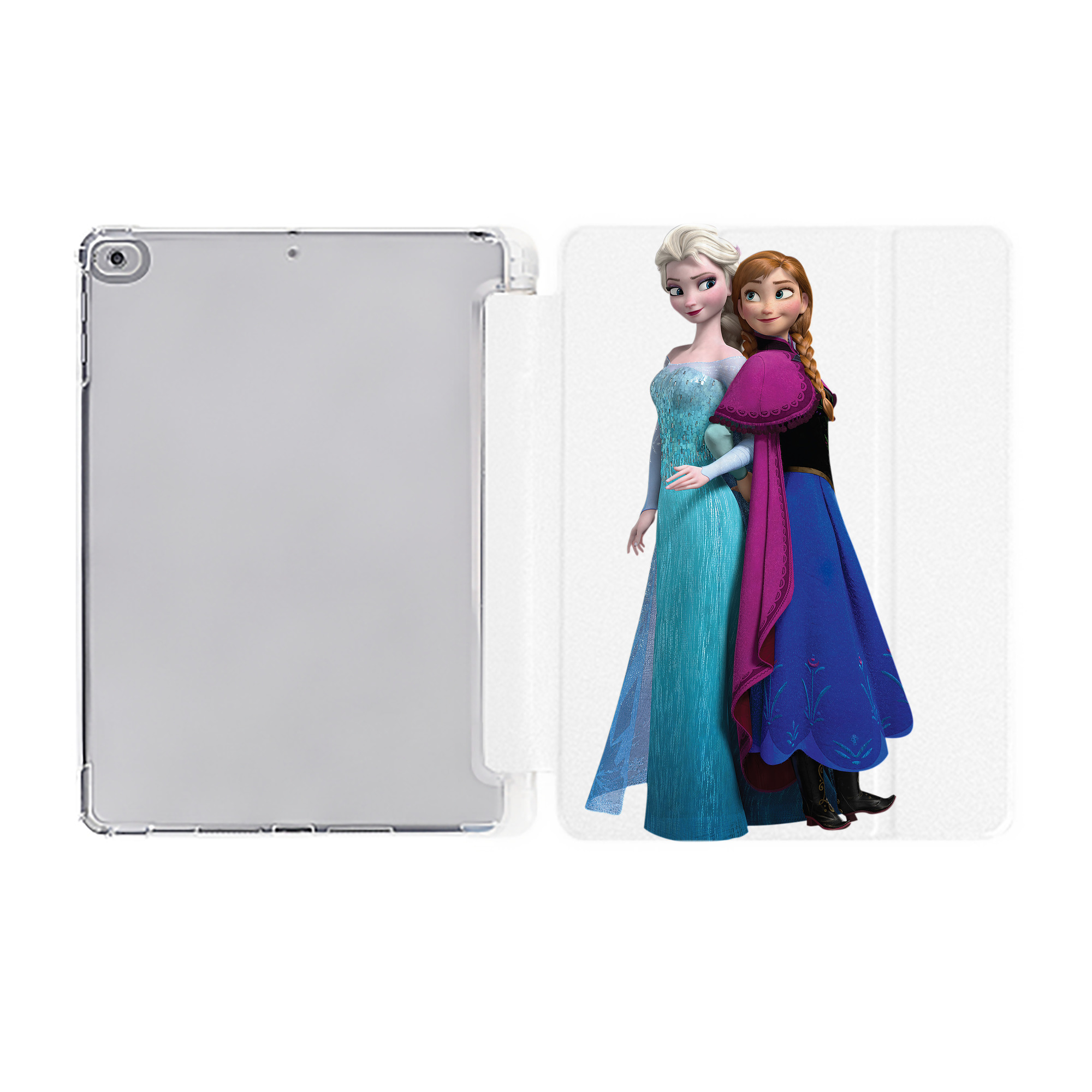 （画像用） アナと雪の女王 アンナ エルサ Frozen Anna Elsa IPad ケース ペン収納付き 三つ折りスタンド PUレザー×シリコン 対応機種9.5/10.5/10.9インチ